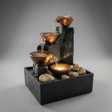 Tiered  bowls Tabletop Water Fountain (7 inch height 5 inch width) - Victor Bazar